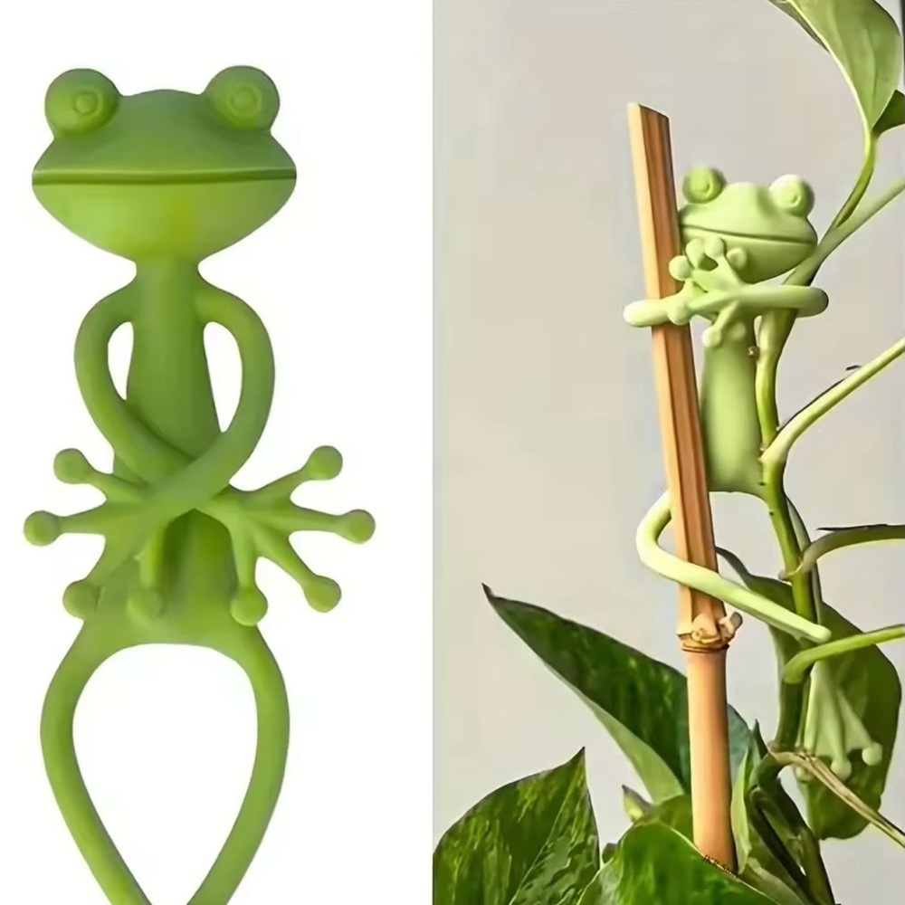 2 pcs Green Frog Plant Climber Supporter wire organizer Gardening Supplies decor